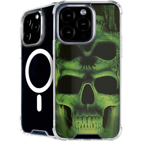 Liquid Blue Green Skulls iPhone 16 Pro MagSafe Case